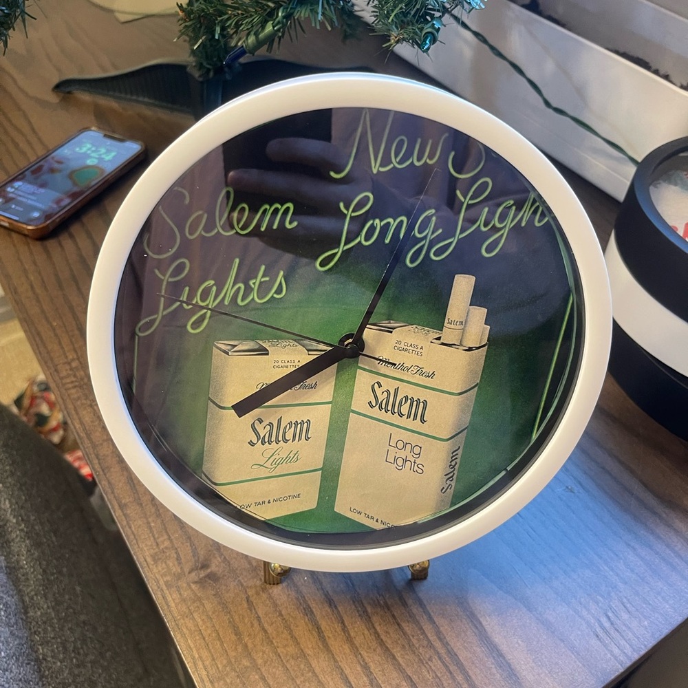 Retro Green and White Wall Clock